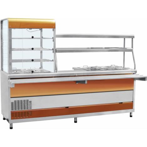 Холодильный мармитный прилавок-витрина ABAT ПВХМ-70КМУ красное золото ― Официальный сайт Российских производителей промышленного оборудования