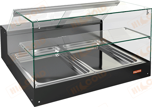 Настольная горизонтальная холодильная витрина с полкой  HICOLD  VRS 2 GN S