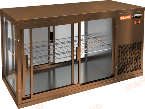 Настольная холодильная витрина сквозная  HICOLD  VRL T 900 R Bronze