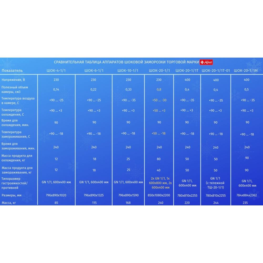 Шкаф шоковой заморозки ABAT ШОК-10-1/1