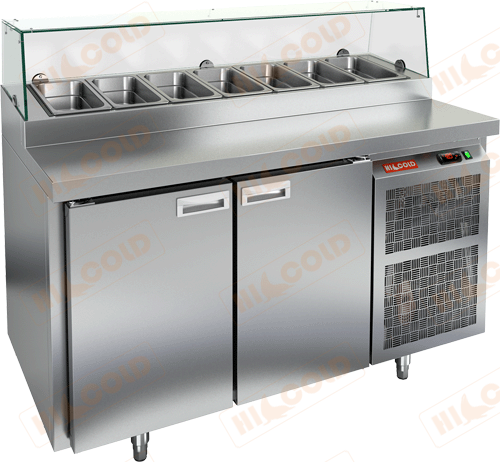 Стол охлаждаемый для пиццы  HICOLD  PZ2-11/GN стекло