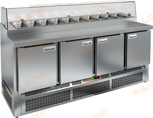 Стол охлаждаемый для пиццы  HICOLD  PZE1-1111/GN стекло