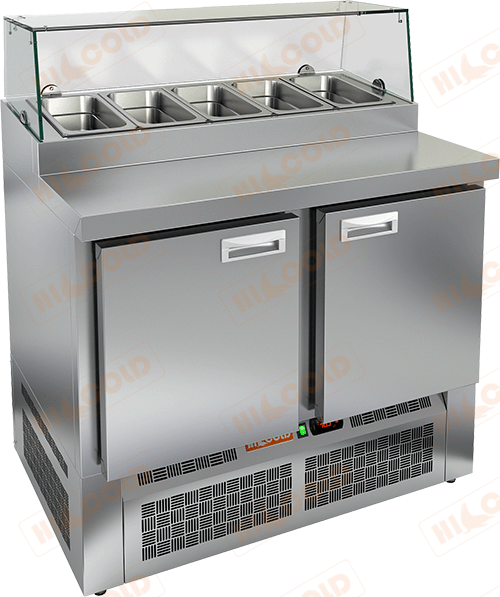 Стол охлаждаемый для пиццы  HICOLD  PZE1-11/GN стекло
